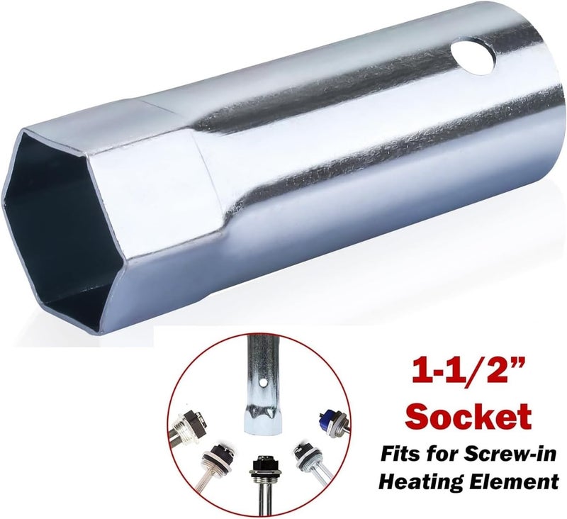 DROMIX EWH-03 Electric Water Heater Tune-Up Kit with Element Wrench, Includes Upper & Lower Heater Thermostat, 2x Heater Elements - 4500W 240V (3500W@208V), 1 x Element Wrench, Water Heater Replacement Parts - Image 5